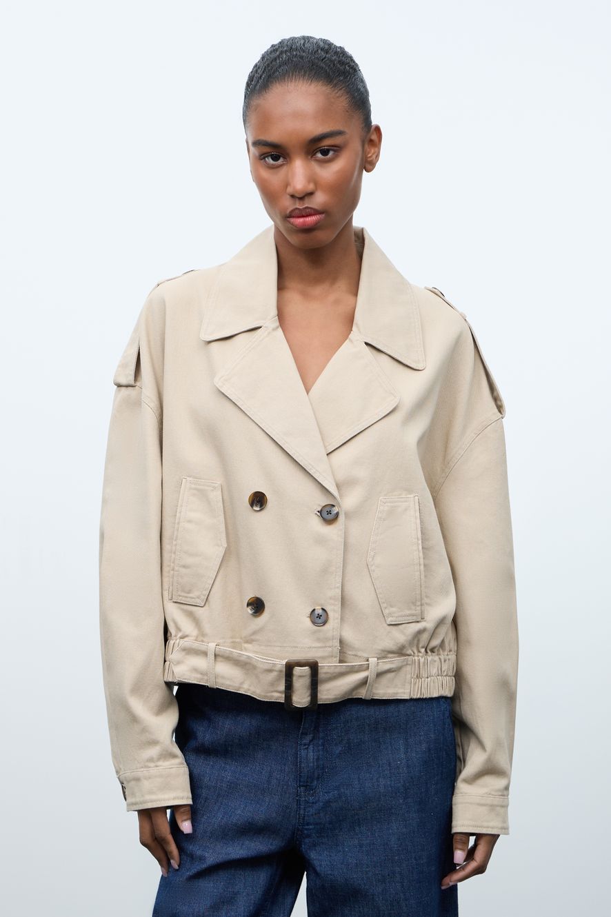 COTTON TWILL TRENCH JACKET