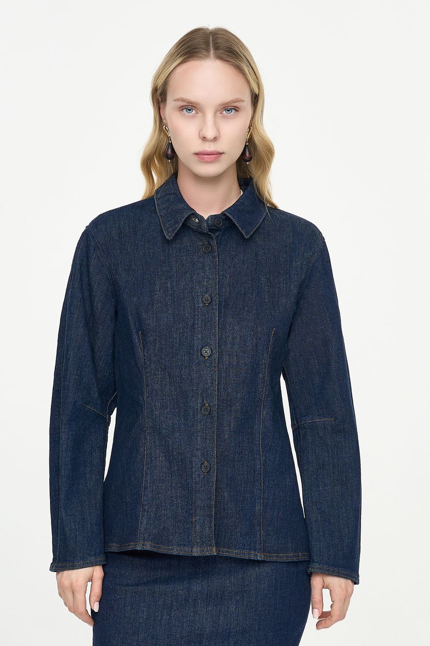 ПРИТАЛЕННАЯ ДЖИНСОВАЯ РУБАШКА
