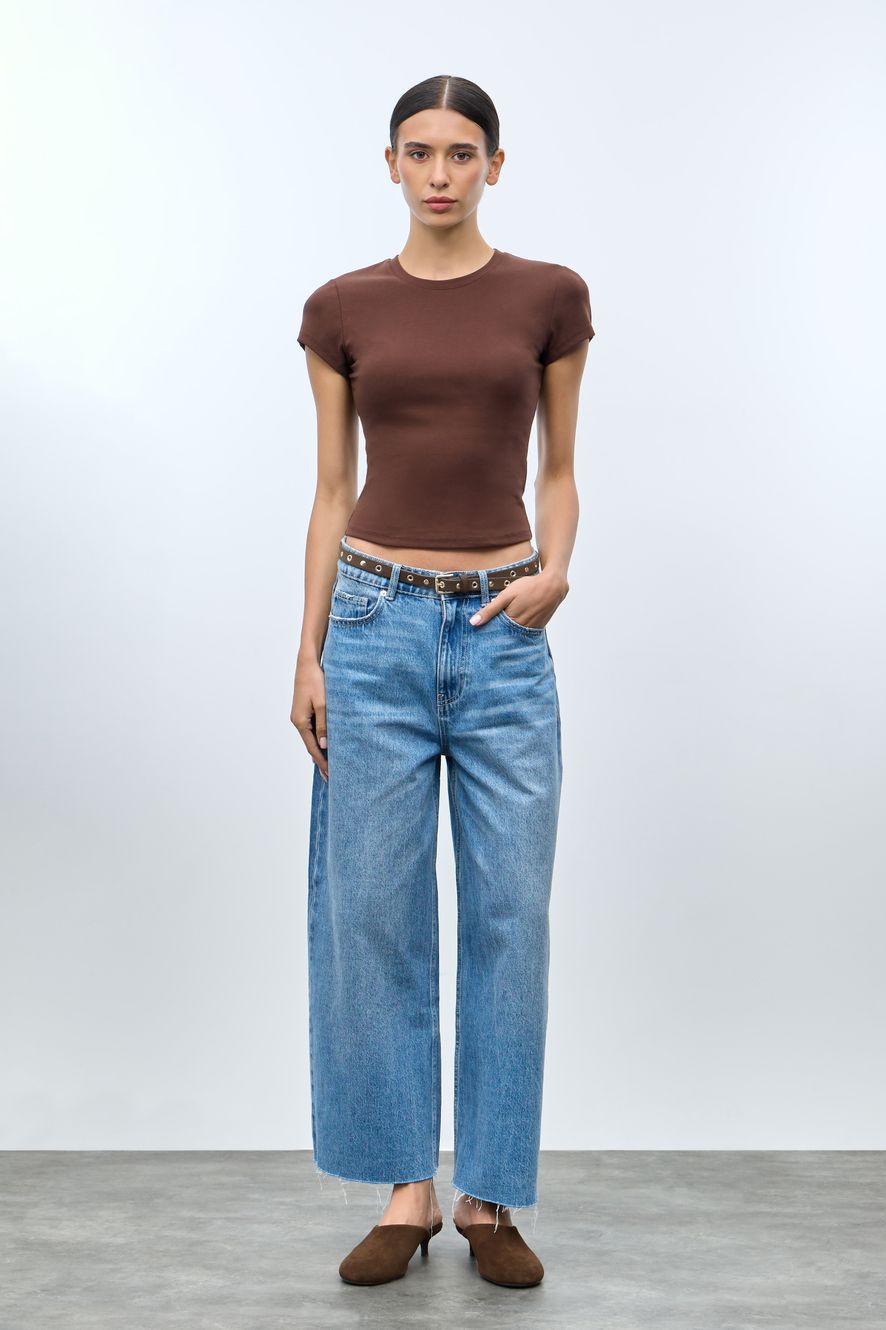 ПРИТАЛЕННАЯ ФУТБОЛКА В РУБЧИК