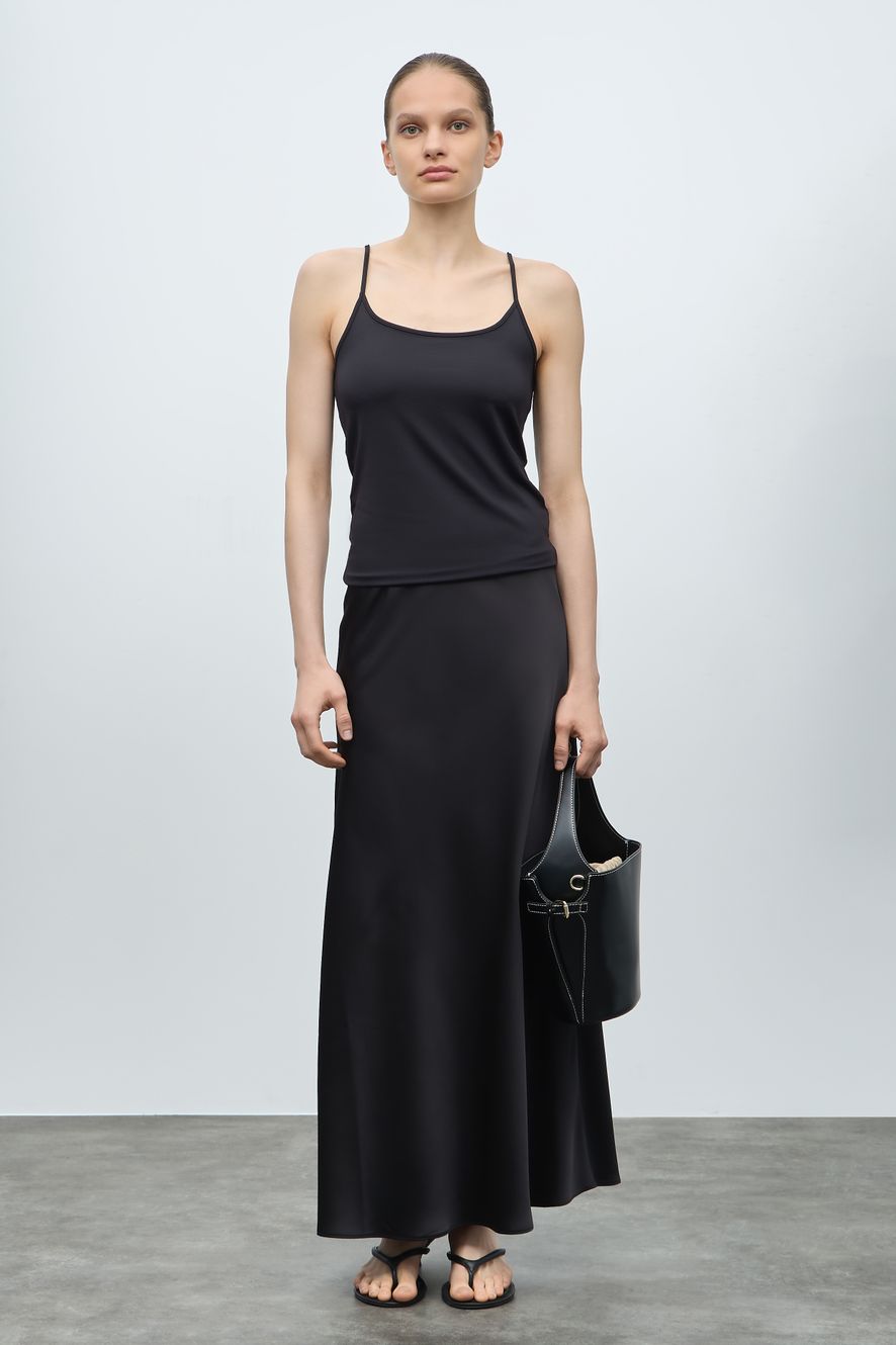 SATIN MIDI SKIRT