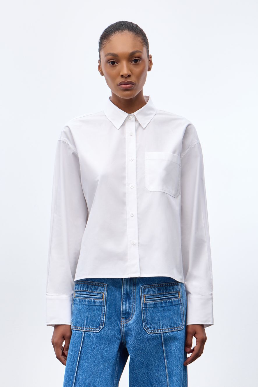 COTTON CROPPED SHIRT