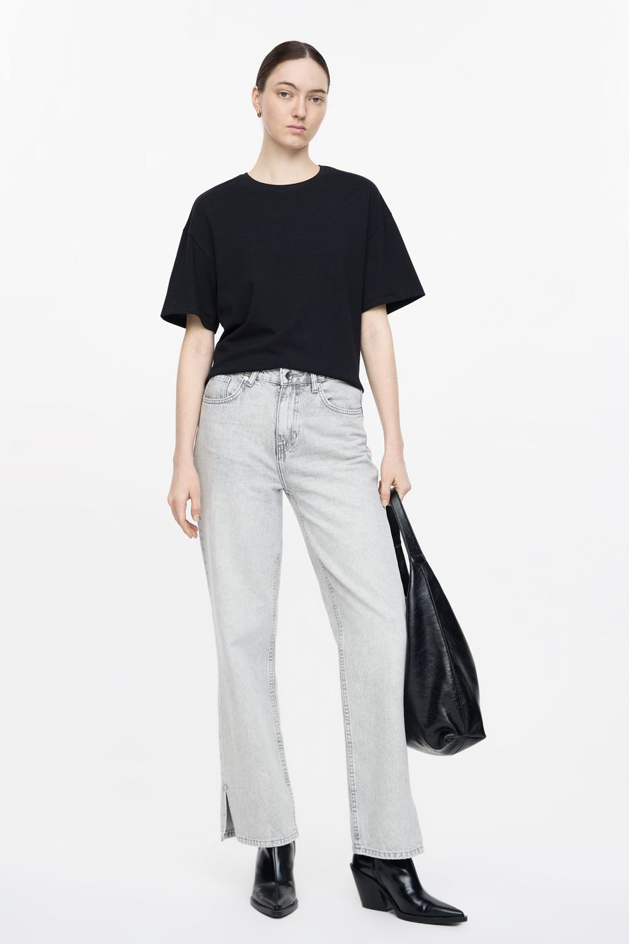 ДЖИНСЫ ПРЯМОГО КРОЯ С ВЫСОКОЙ ПОСАДКОЙ