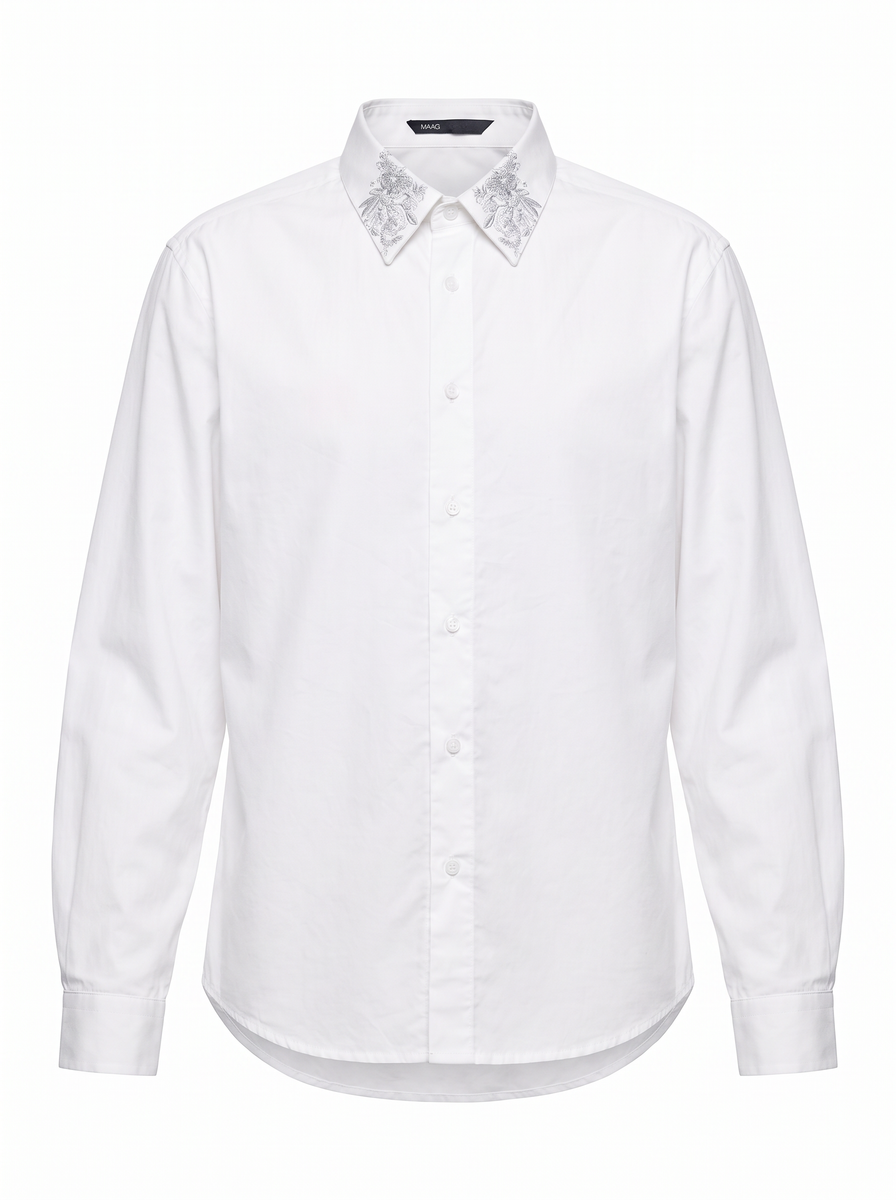 SHIRT WITH COLLAR EMBROIDERY
