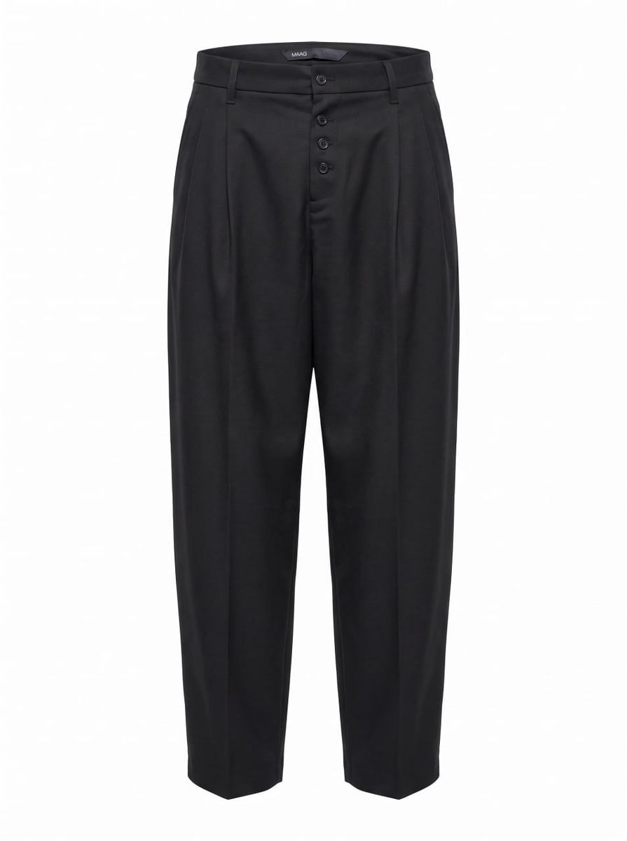 VISCOSE BLEND WIDE LEG TROUSERS